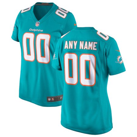 Women's Nike Miami Dolphins Aqua Custom Jersey